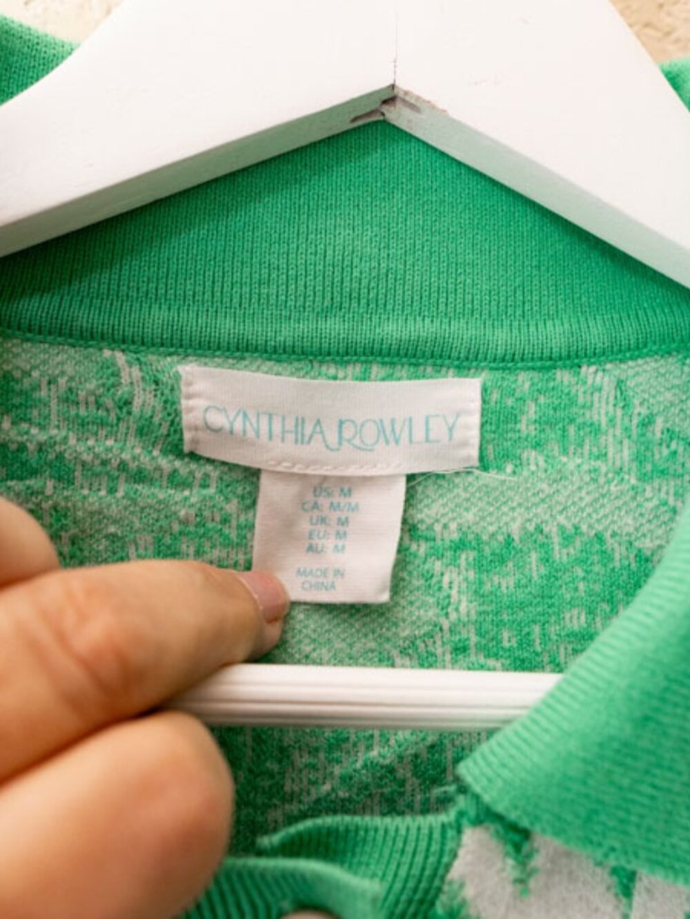 Cynthia Rowley Palm Leaf Cardigan Green White Tropical Sweater Medium - Picture 2 of 12